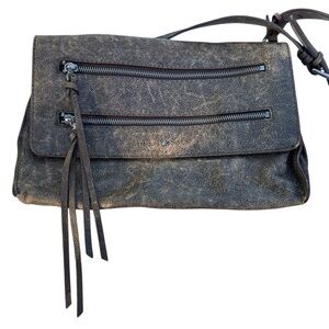 Distressed Leather Crossbody Bag Vintage Brown Convertible Purse Streetwear
